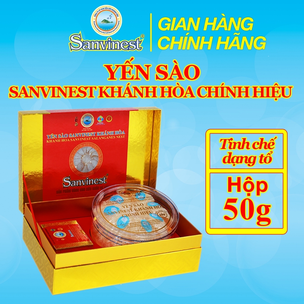 Yến sào Sanvinest Khánh Hòa Chính hiệu - Tổ yến sào tinh chế nguyên chất 50g - V650