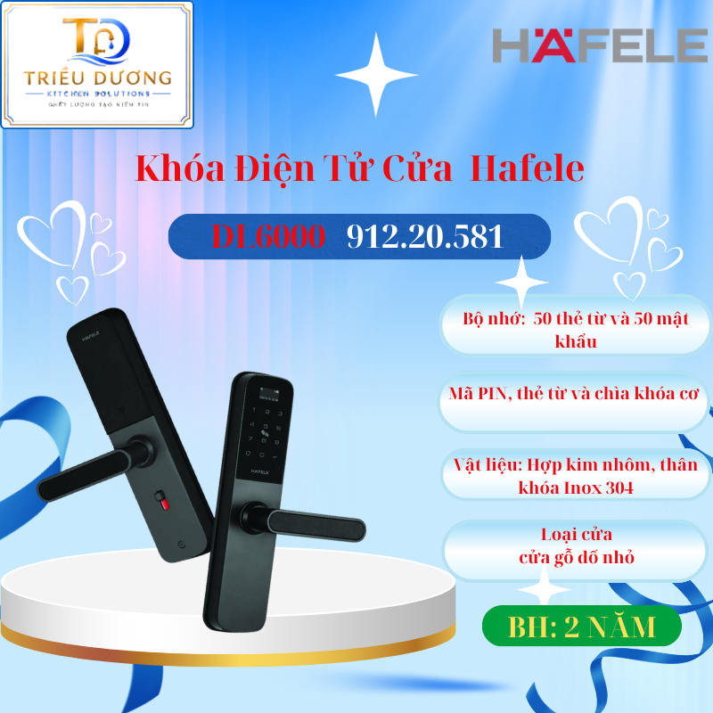 Khóa Điện Tử DL6000 Hafele 912.20.581