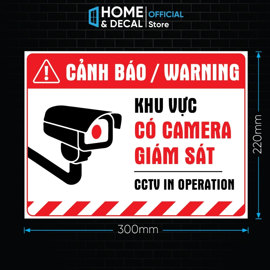 Decal Khu Vực Có Camera Giám Sát Chống Nước, Decal Cảnh Báo Có Camera Quan Sát, Chú Ý Có Camera