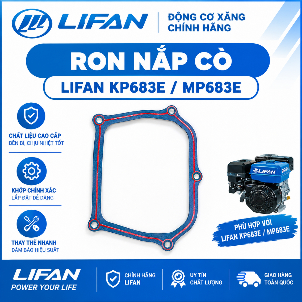 Ron Nắp Cò Lifan KP683E MP683E Chính Hãng | Gioăng Nắp Dàn Cò Động Cơ Xăng Lifan 683E