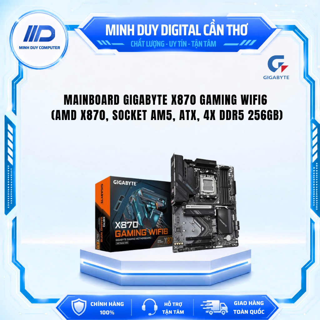 Mainboard Gigabyte X870 GAMING WIFI6 (AMD X870, Socket AM5, ATX, 4x DDR5 256GB) - BẢO HÀNH 3 NĂM