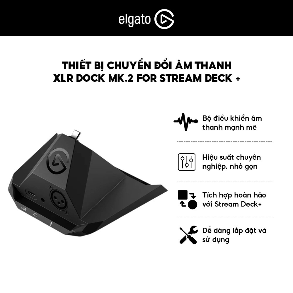 Sound Card Elgato XLR Dock MK.2 for Stream Deck+ - XLR 48V, Wave FX, Clipguard 2.0, USB-C - BH 24 Th