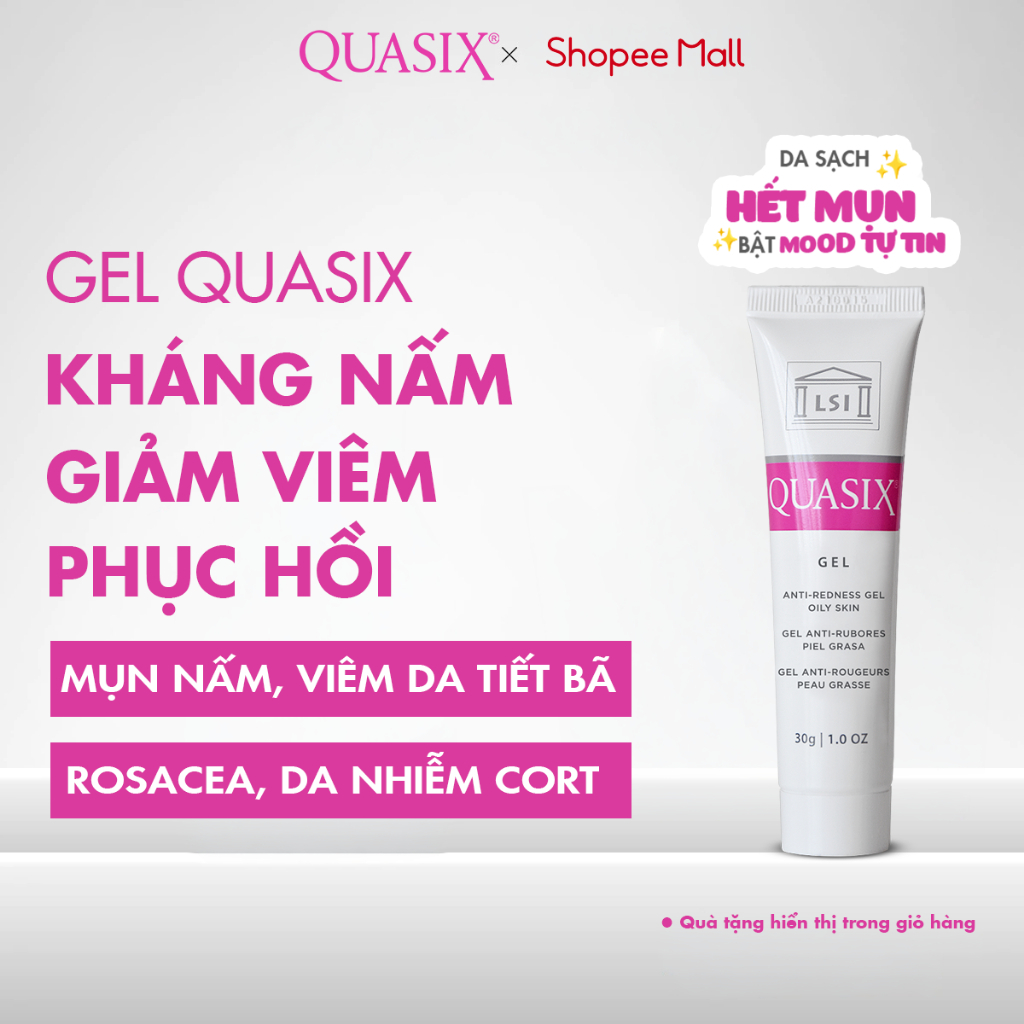Gel QUASIX Dành Cho Trứng Cá Đỏ, Mụn Kích Ứng, Mụn Viêm, Viêm Da Tiết Bã 30g