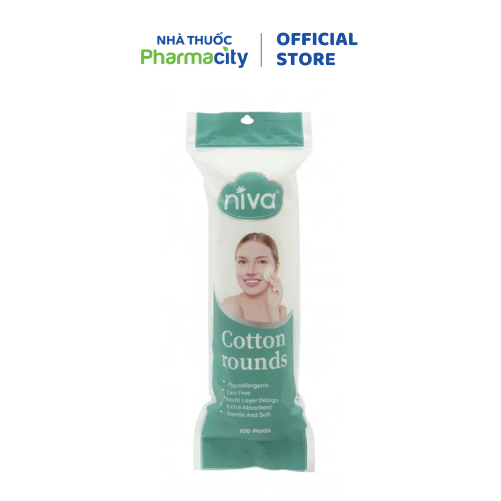 Bông Tẩy Trang NIVA CZ2 Dạng Tròn (Túi 100 miếng)