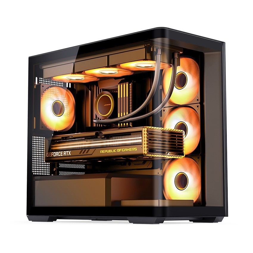 VỎ CASE JONSBO D300 BLACK M-ATX KÍNH CƯỜNG LỰC HỖ TRỢ VGA 420MM TẢN NƯỚC 360MM USB TYPE-C BH 24 THÁN