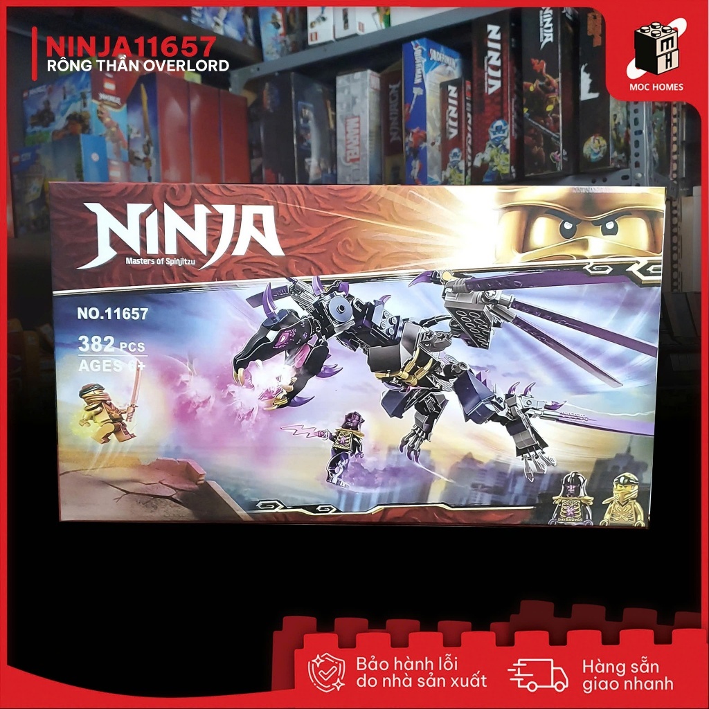 Đồ chơi lắp ráp Ninjago 11657 Rồng thần Overlord Bộ Lắp Ráp Tháo Lắp Toy Xếp Hình