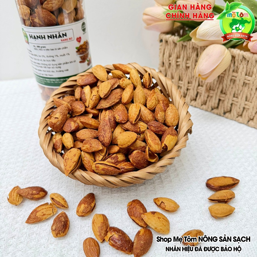 HẠNH NHÂN RANG BƠ VỎ MỎNG SHOP MẸ TÔM (CÓ XUẤT HÓA ĐƠN CÔNG TY)