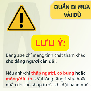 QUẦN ĐI MƯA VẢI DÙ CÓ BIG SIZE
