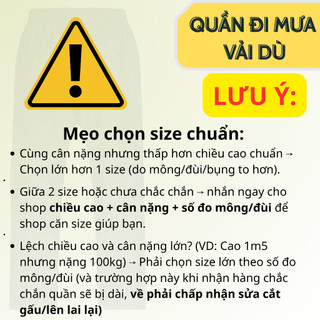 QUẦN ĐI MƯA VẢI DÙ CÓ BIG SIZE
