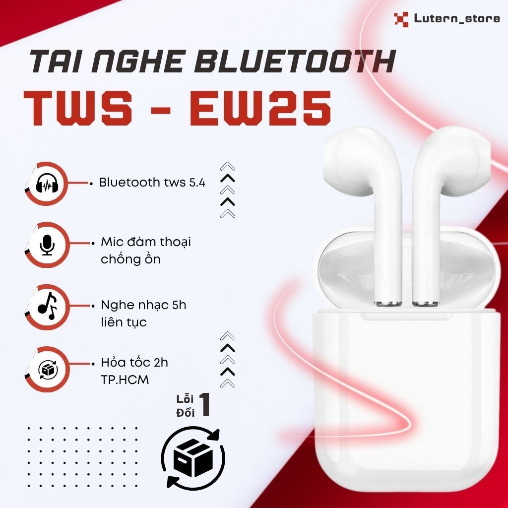 Tai Nghe Bluetooth Hoco EW25 TWS V5.3 Chính Hãng, Chống Ồn, Có Micro - Đàm Thoại Họp, Học Online