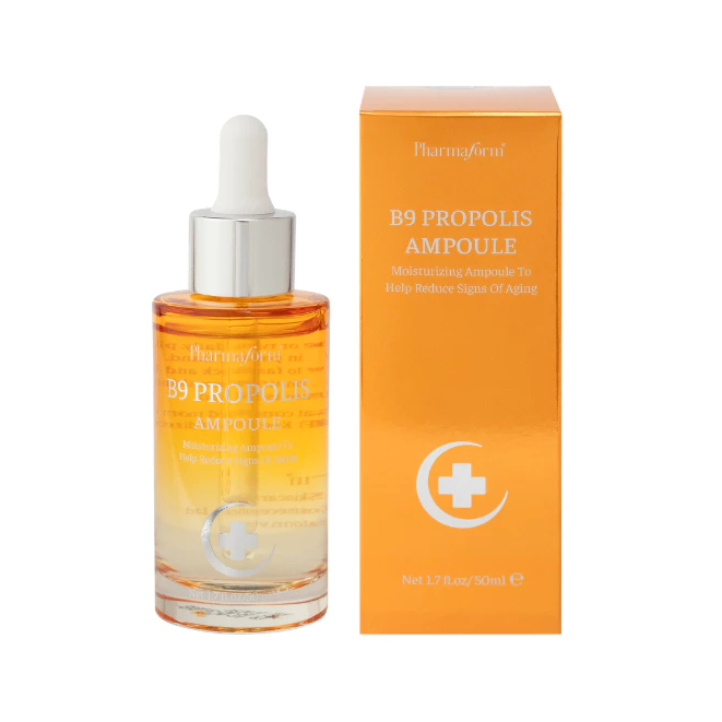 Pharmaform B9 Propolis Ampoule 50ml Tinh chất keo ong kết hợp Vitamin B9, Beta-glucan và HA dưỡng ẩm