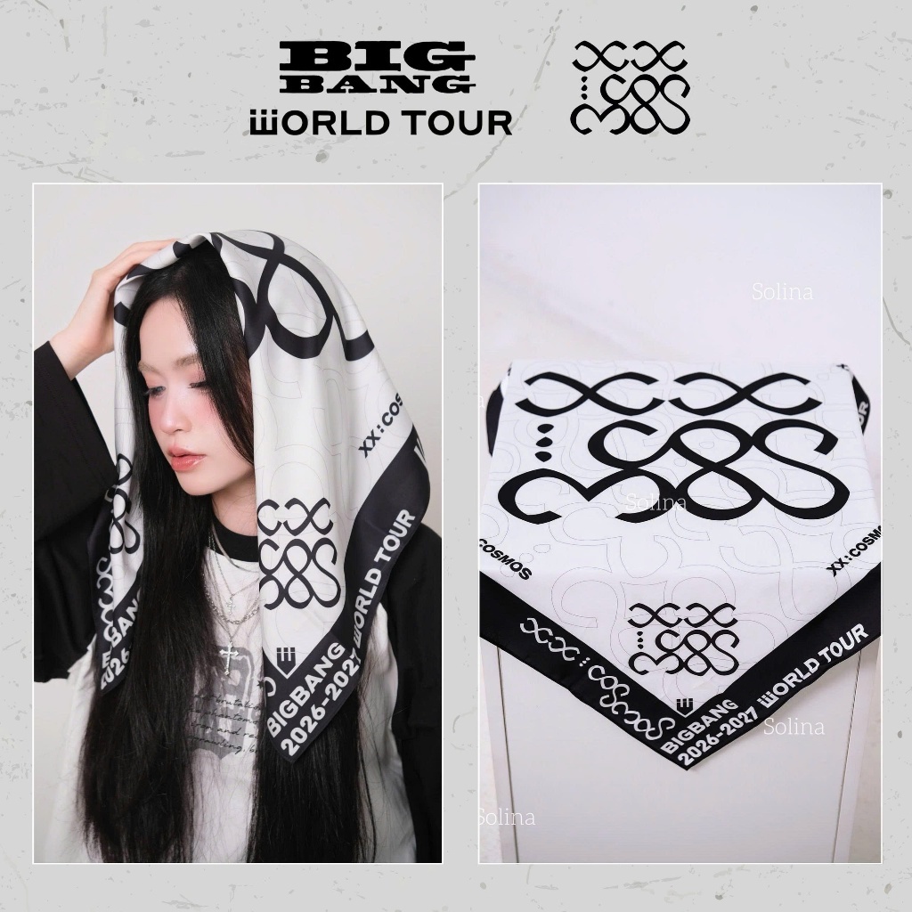 Bigbang BANDANA bản lớn 70cmx70cm, Khăn Bandana BIGBANG, Khăn Bandana BIGBANG CONCERT KPOP
