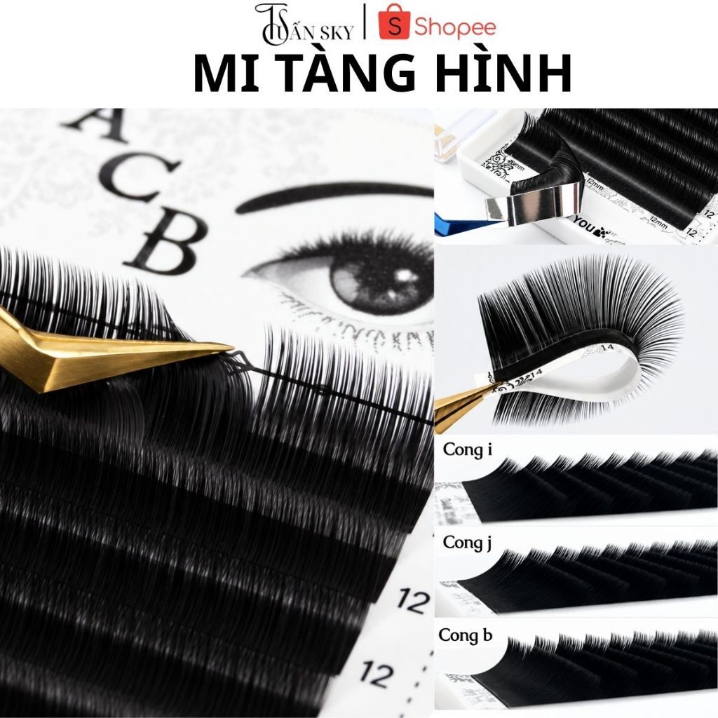 Mi tàng hình,mi em bé độ cong tự nhiên i-J-B dày 0.05-0.07_siêu mềm,nhẹ hút keo tốt - TUẤN SKY