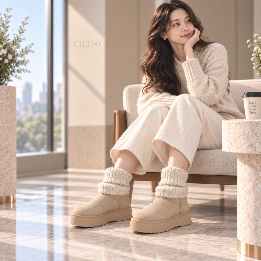 Boot lông cổ len – siêu ấm – dáng xinh – G9128 – CL Store