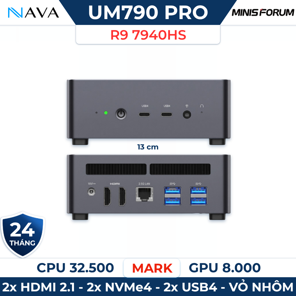 Mini PC Minisforum UM790 PRO DDR5 Máy tính Gaming AMD Ryzen 9 R9 7940HS R7 7840HS 790