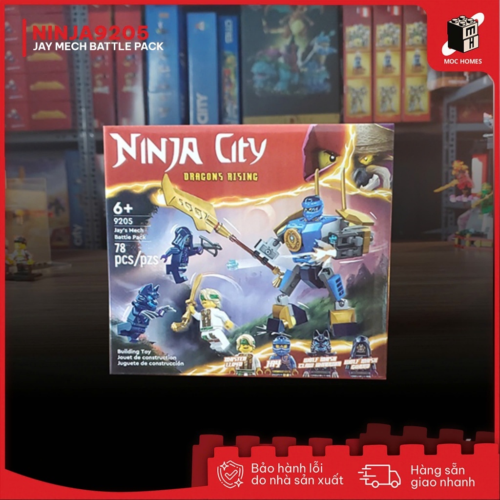 Đồ chơi lắp ráp Ninja go Dragon Rising chiến giáp của Jay và Master Lloyd 9205