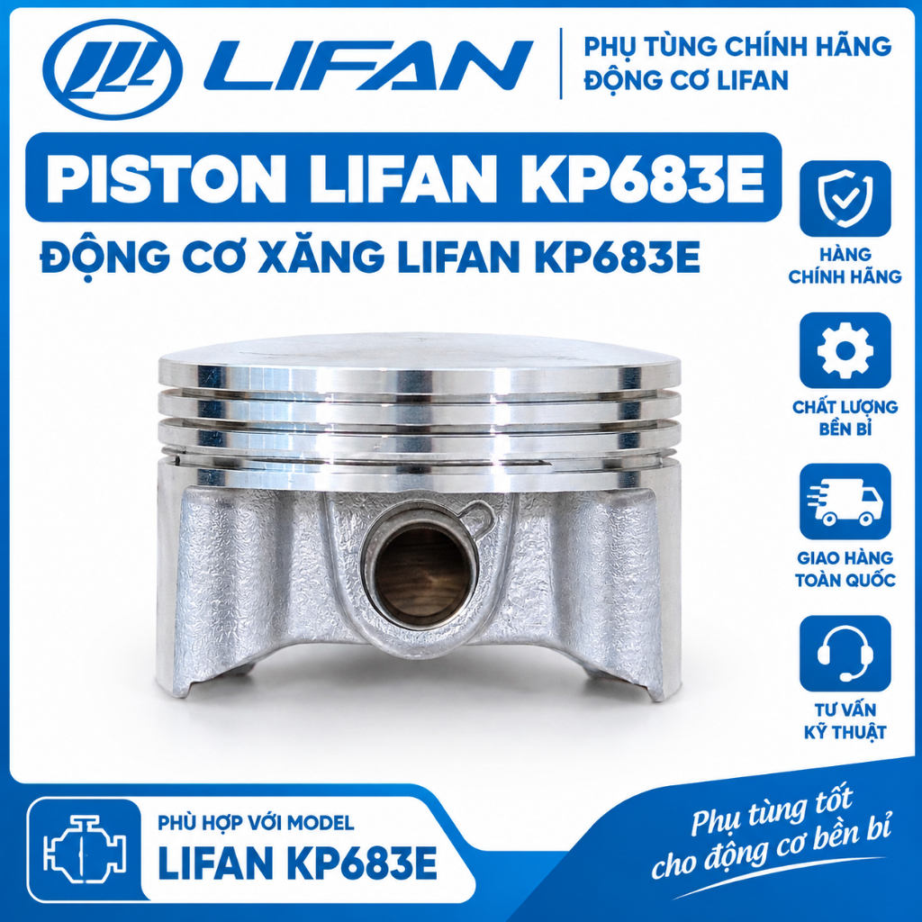 Piston Lifan KP683E Chính Hãng | Piston Động Cơ Xăng Lifan 683E | Piston Lifan KP683E/MP683E