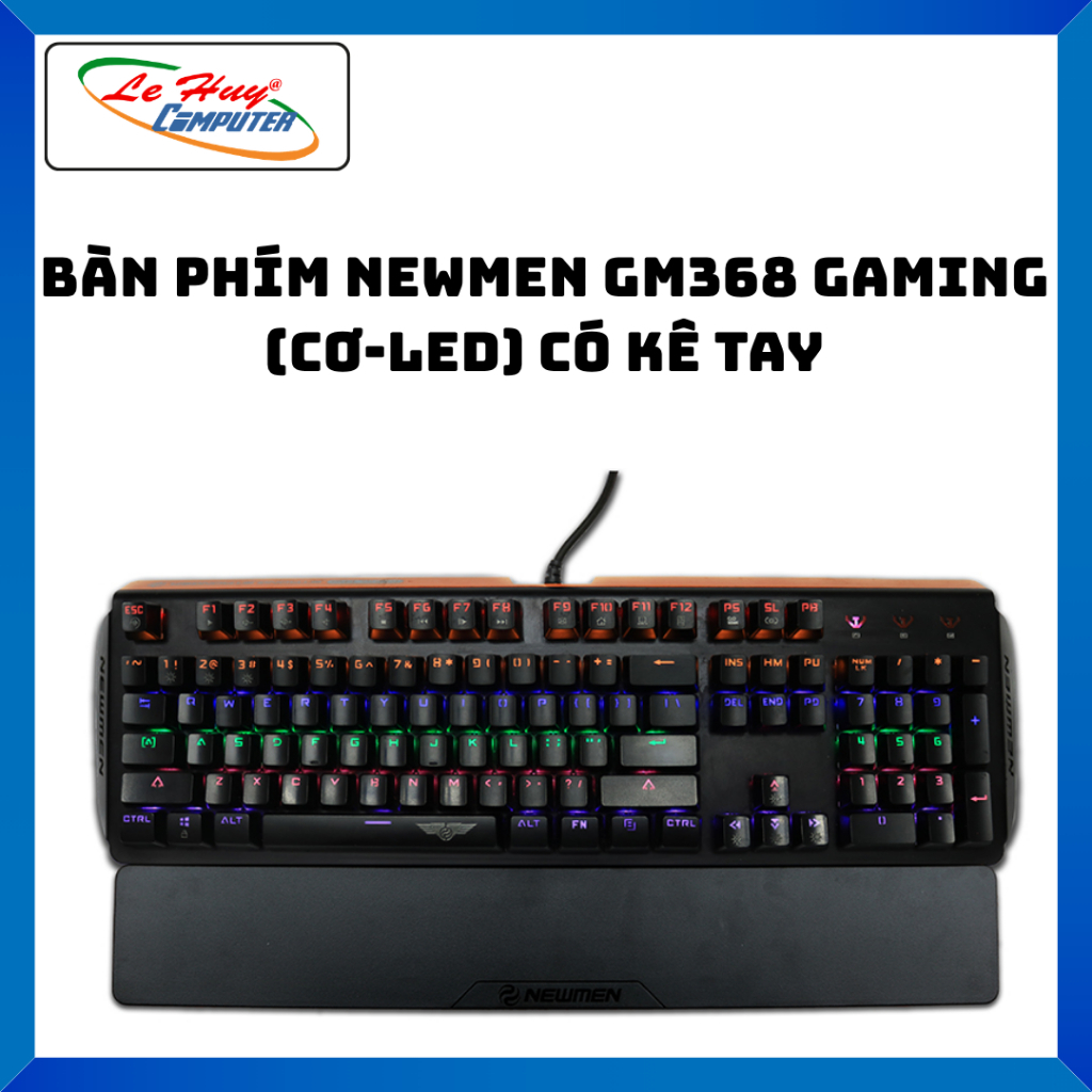 Bàn Phím NEWMEN GM368 GAMING (CƠ-LED) Có Kê Tay - Hàng Chính Hãng