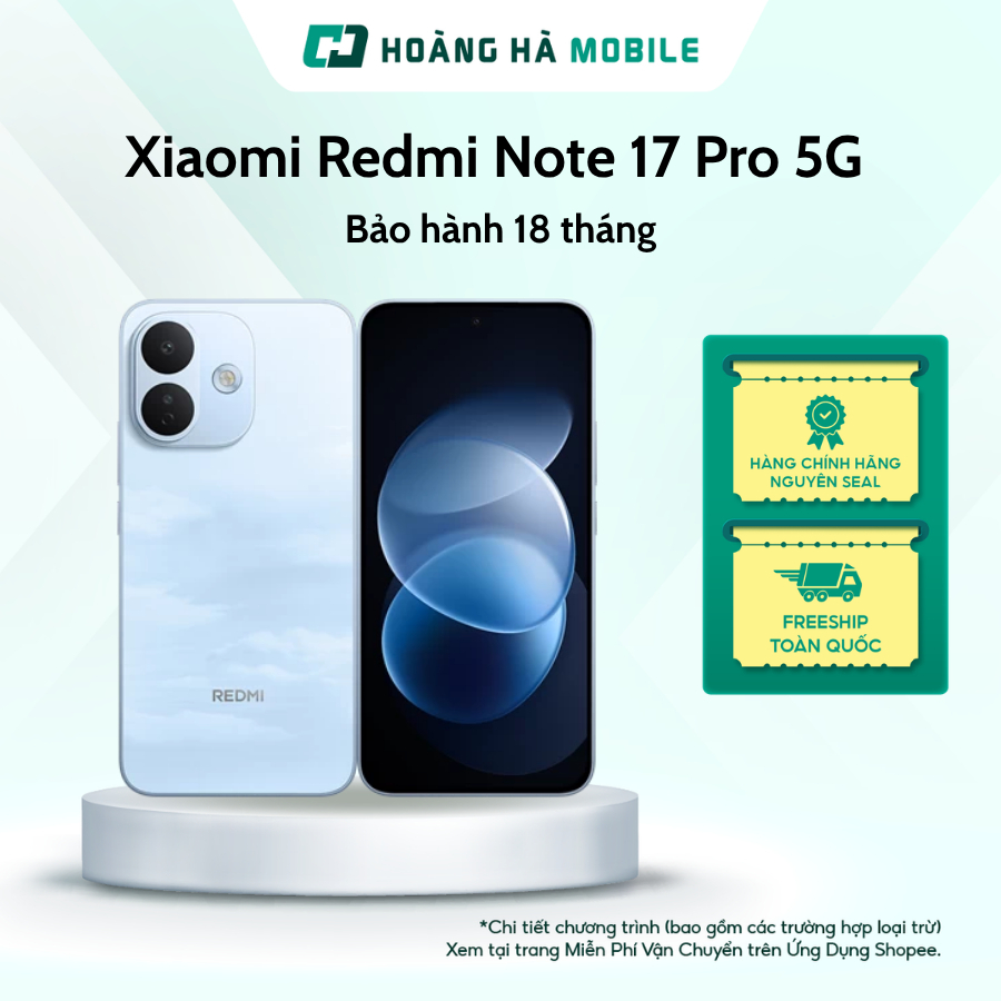 Điện thoại Xiaomi Redmi Note 17 Pro 5G 6GB/256GB  AMOLED Pin 8340 mAh  Snapdragon 6s Gen 4 - Bảo hàn