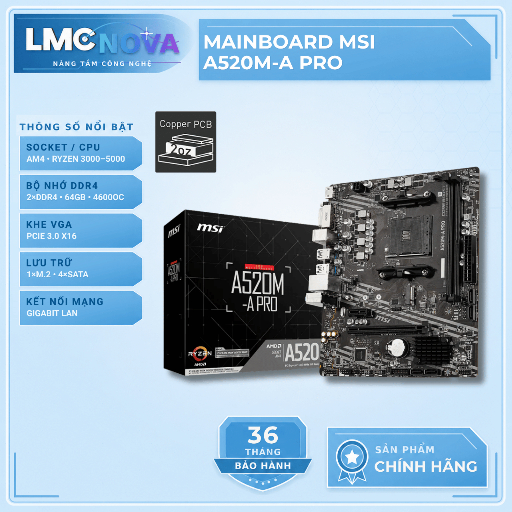 Mainboard MSI A520M-A PRO ( AM4 - mATX )