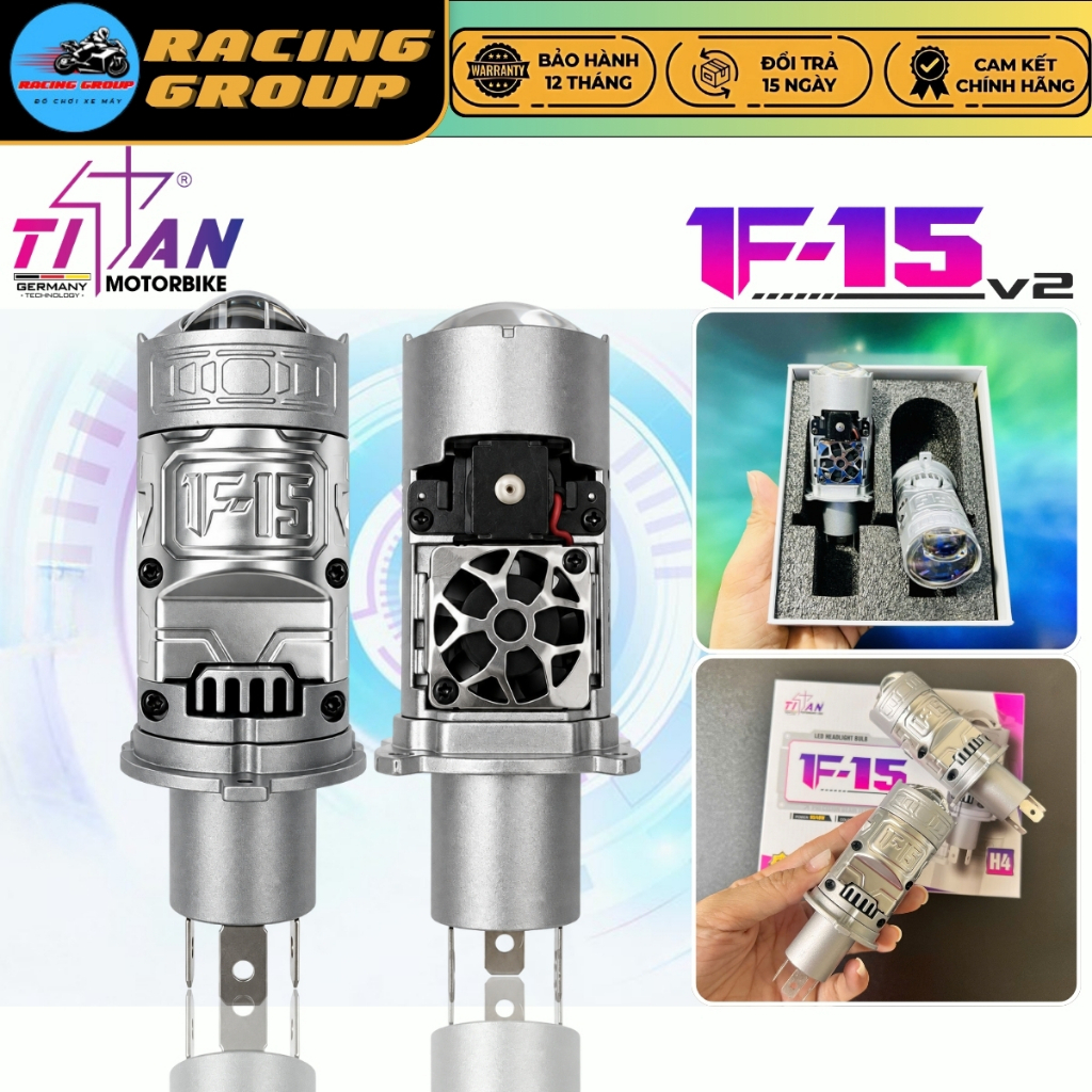 TITAN F15 V2, Đèn Bi Cầu Mini TITAN F15 New 2026 Công Suất 65W, Nhiệt Màu 5500K - Bảo Hành 1 Năm