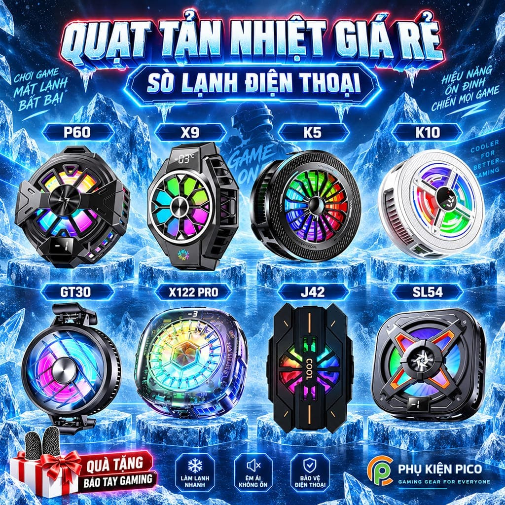 Quạt tản nhiệt điện thoại sò lạnh X12 / X65 / FS18 Pro / S2 / X122 / J42 - Sò lạnh tản nhiệt giá rẻ