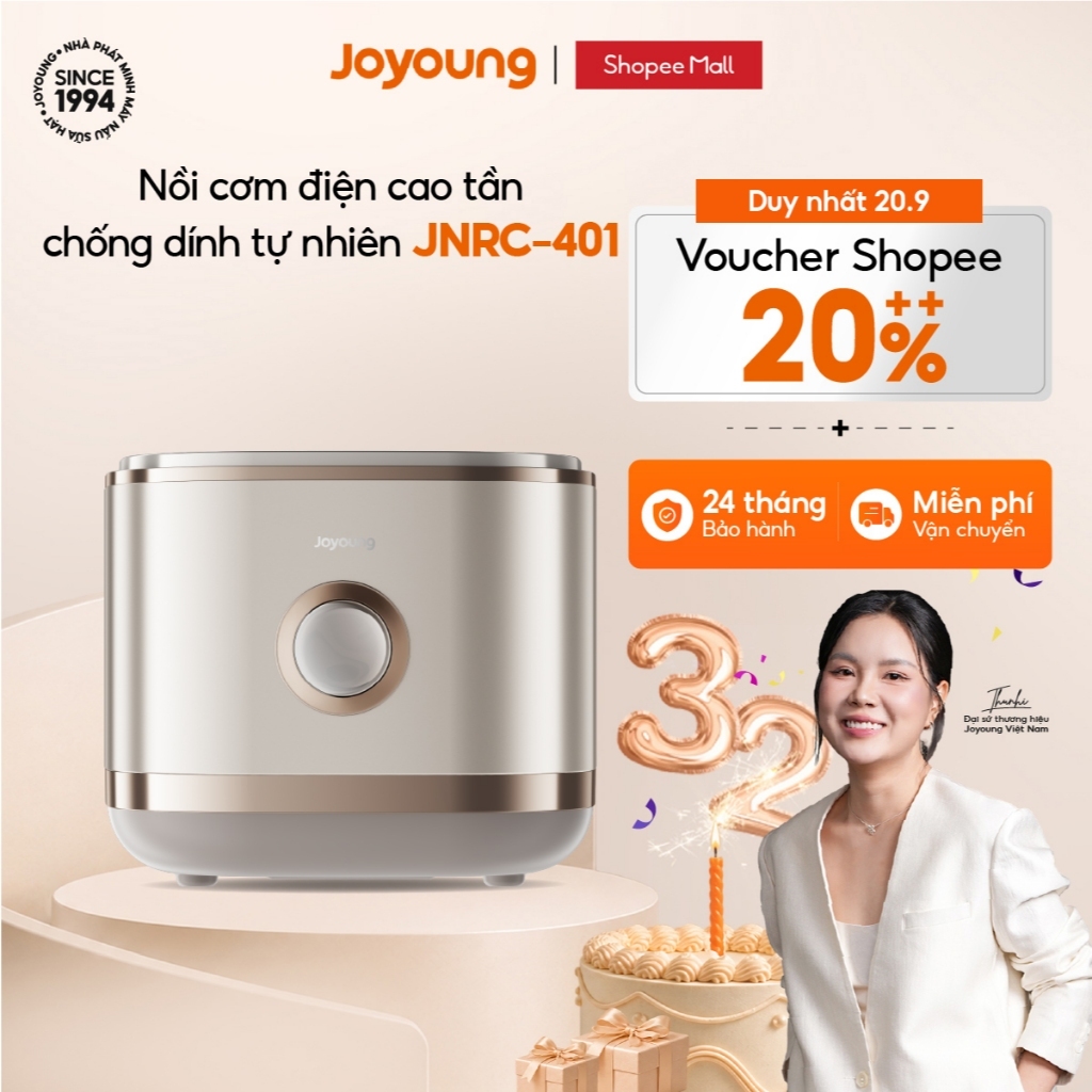 Nồi cơm điện cao tần 1.5L Joyoung JNRC-401 | Chống dính tự nhiên | Công suất 1200W