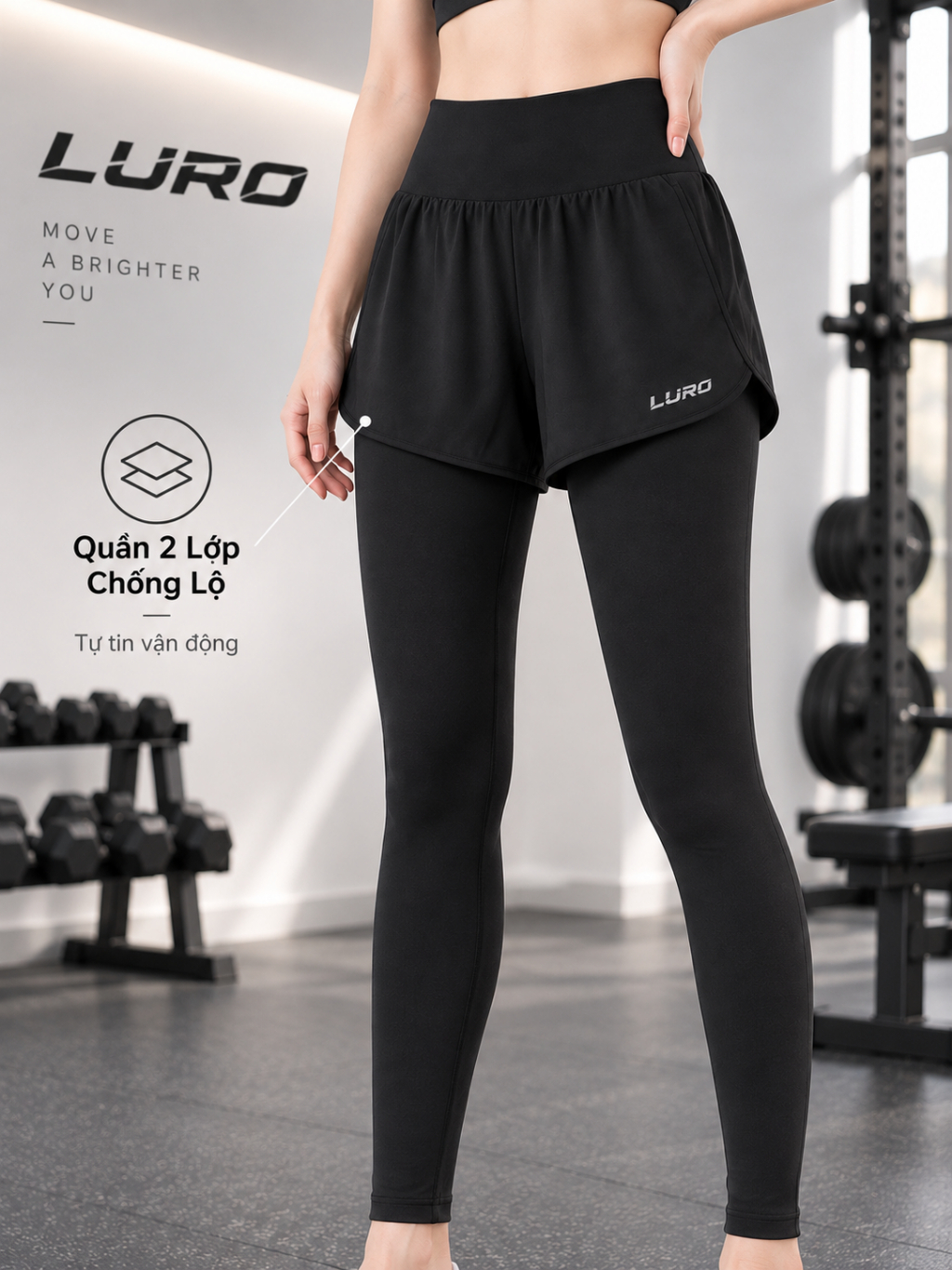 Q9D — Quần thể thao nữ 2 lớp có túi