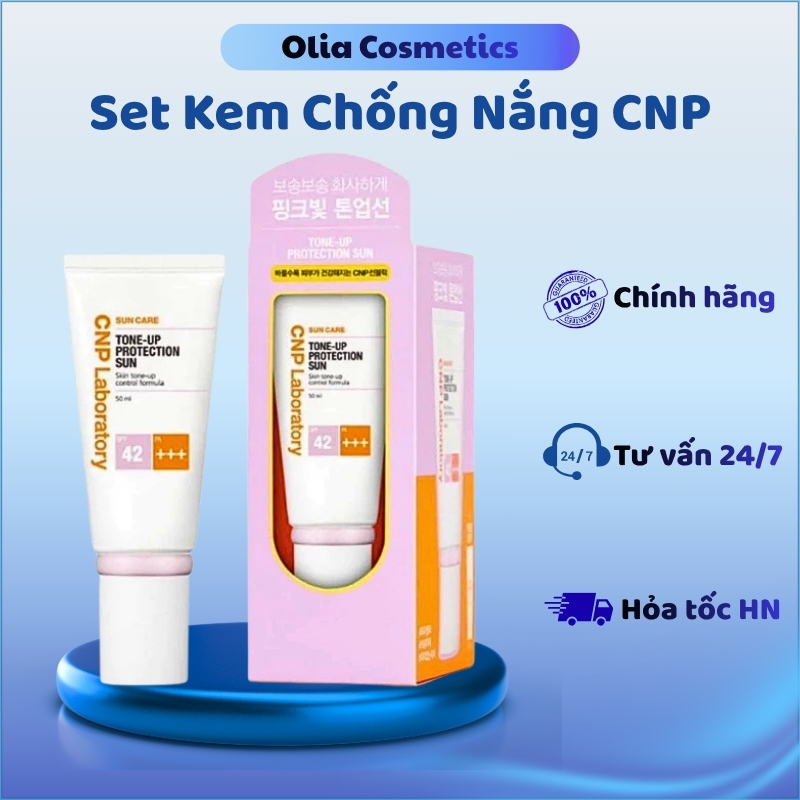 Set Kem Chống Nắng CNP 50ml+31ml Set 2 Kem Chống Nắng CNP Tone-Up Sunscreen SPF50+ PA++++ - Olia Cos