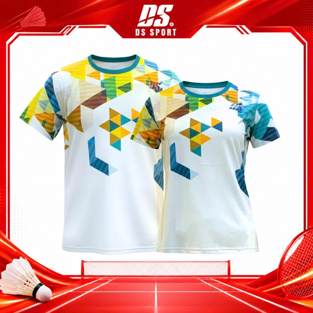 Áo Thun Thể Thao Nam Nữ DS SPORT DS25 08 - Vải Thun Lạnh Co Giãn 4 Chiều, Thấm Hút Mồ Hôi Chơi Cầu L