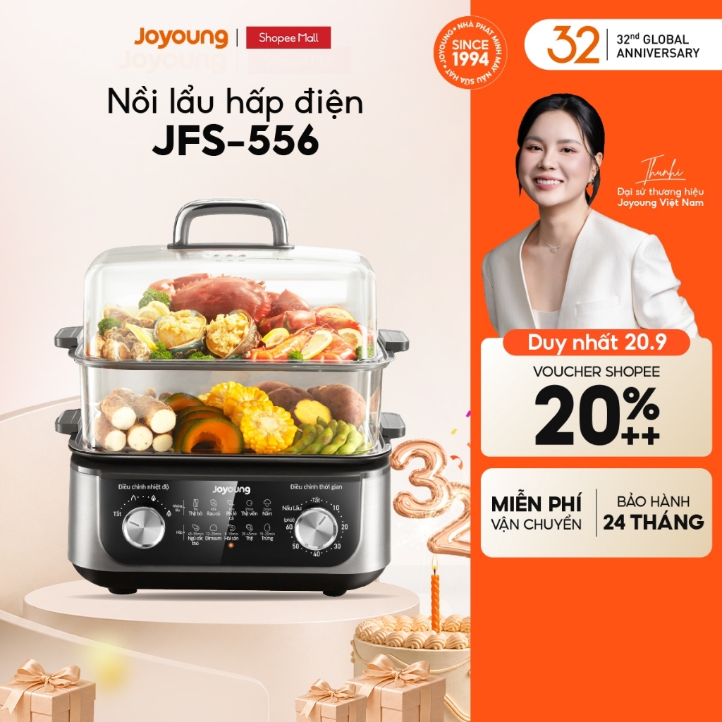 Nồi lẩu hấp đa năng 16L 1600W Joyoung JFS-556