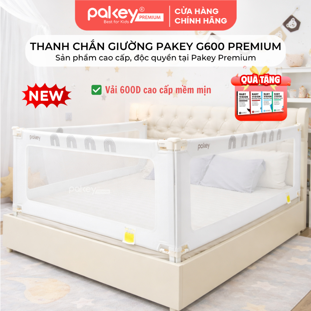 [ĐỘC QUYỀN] Thanh Chắn Giường PAKEY G600 Cho Bé Cao Cấp, Chặn Giường An Toàn Giúp Bé Ngủ Ngon An Toà