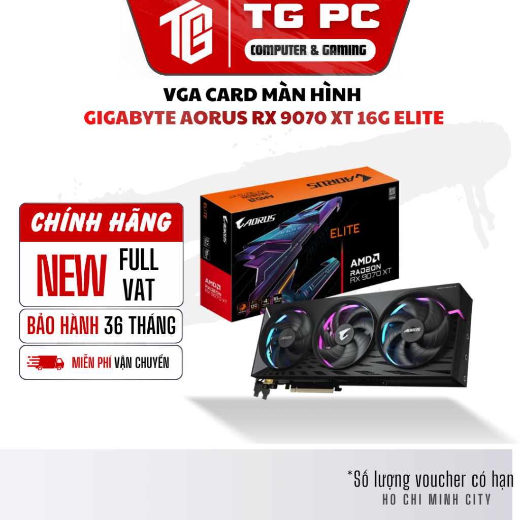[NEW FULL VAT] VGA CARD MÀN HÌNH Gigabyte RX 9070 XT 16GB Gaming OC - BẢO HÀNH 36 THÁNG