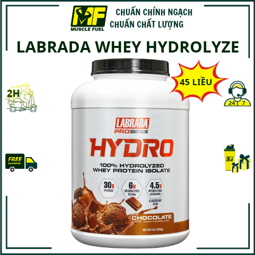 [HANG CÔNG TY] Labrada Hydro Whey 100% Hydrolyzed Isolate 4lbs (45 serving)- Whey Protein Tinh Khiết