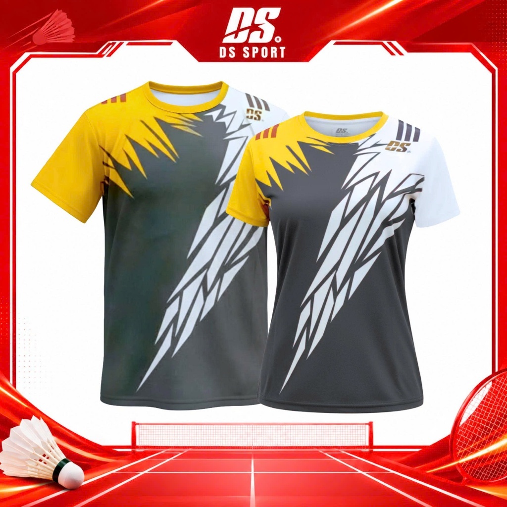 Áo Thun Thể Thao Nam Nữ DS SPORT DS25 06 - Vải Thun Lạnh Co Giãn 4 Chiều, Thấm Hút Mồ Hôi Chơi Cầu L