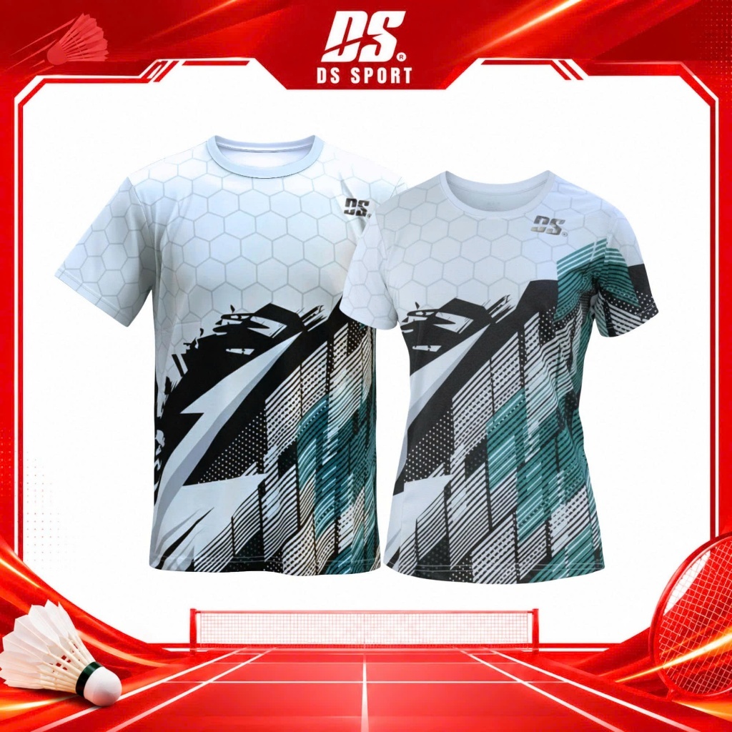 Áo Thun Thể Thao Nam Nữ DS SPORT DS25 02 - Vải Thun Lạnh Co Giãn 4 Chiều, Thấm Hút Mồ Hôi Chơi Cầu L
