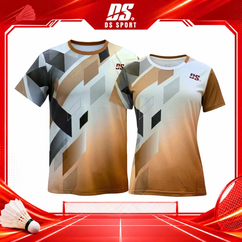 Áo Thun Thể Thao Nam Nữ DS SPORT DS25 19 - Vải Thun Lạnh Co Giãn 4 Chiều, Thấm Hút Mồ Hôi Chơi Cầu L