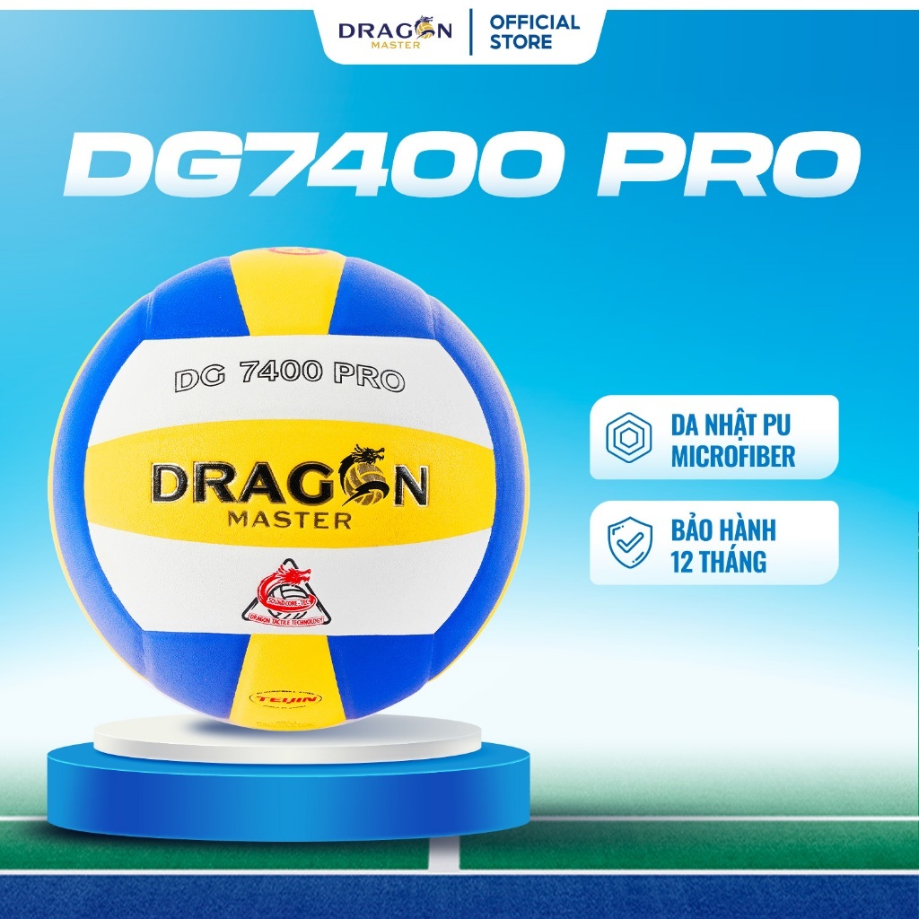 [Tiêu Chuẩn Mới Bóng Chuyền Việt] Bóng chuyền Dragon Master DG7400 Pro – Da Nhật PU Microfiber cao c