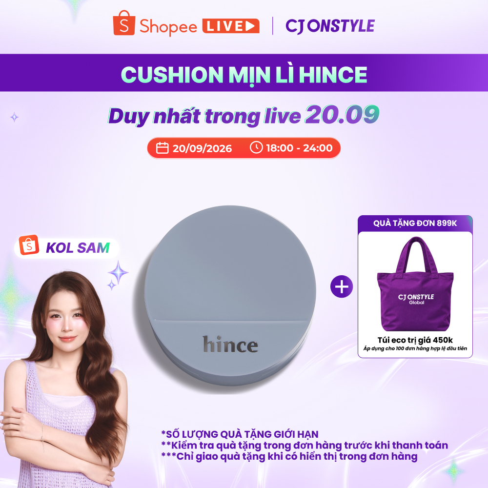 Phấn nước hince Second Skin Mesh Matte Cushion mịn lì 12g