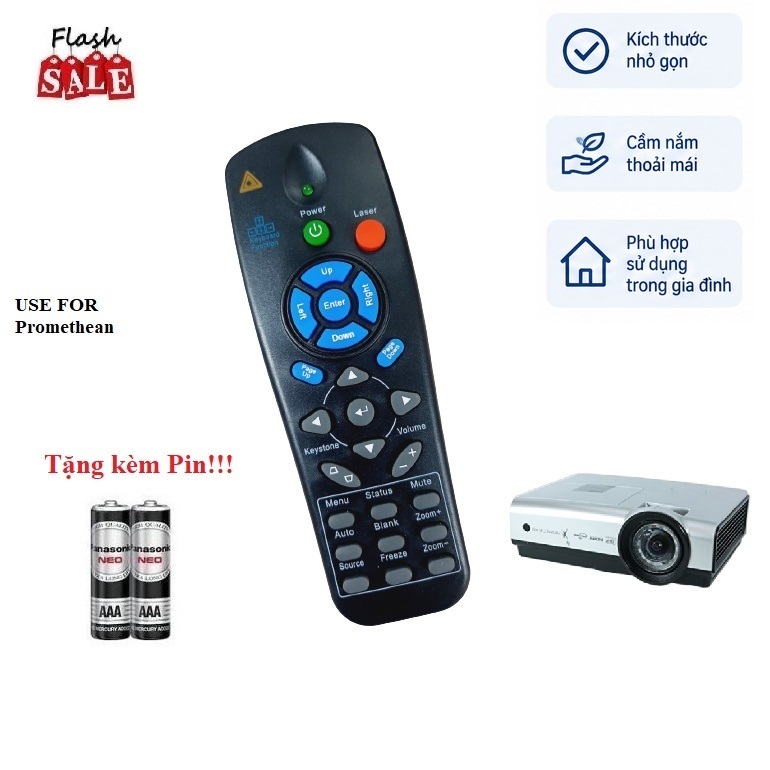 Remote Điều khiển thay thế tương thích cho máy chiếu Promethean- HÀNG mới Tặng kèm Pin