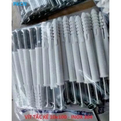 Vít tắc kê khung bao 10x100, 8x80 - Vít inox 304 tắc kê nhựa 50/100 con