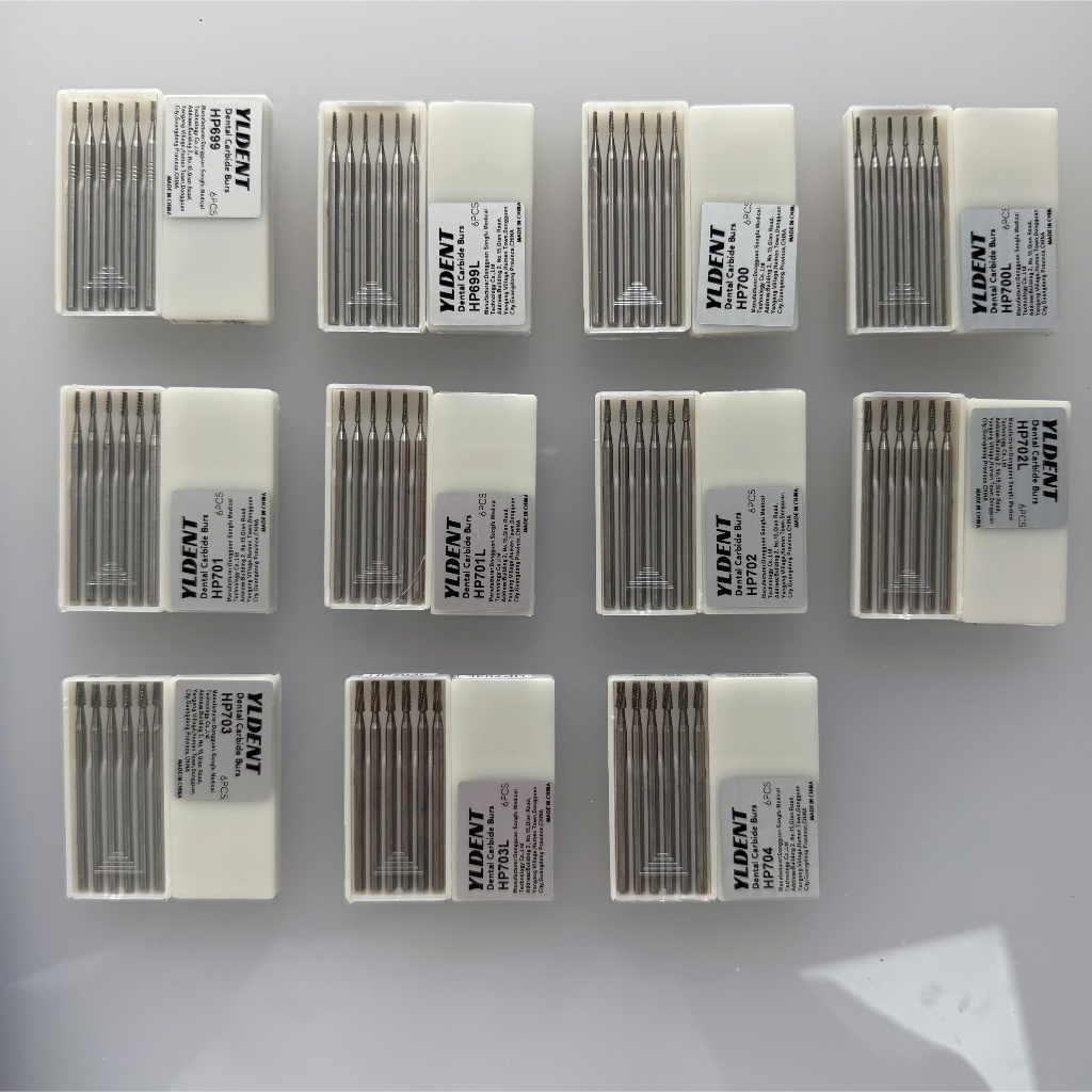 Mũi khoan HP YLDENT Carbide nha khoa dùng cho tay khoan chậm HP699 HP700 HP701 HP702 HP703 HP704