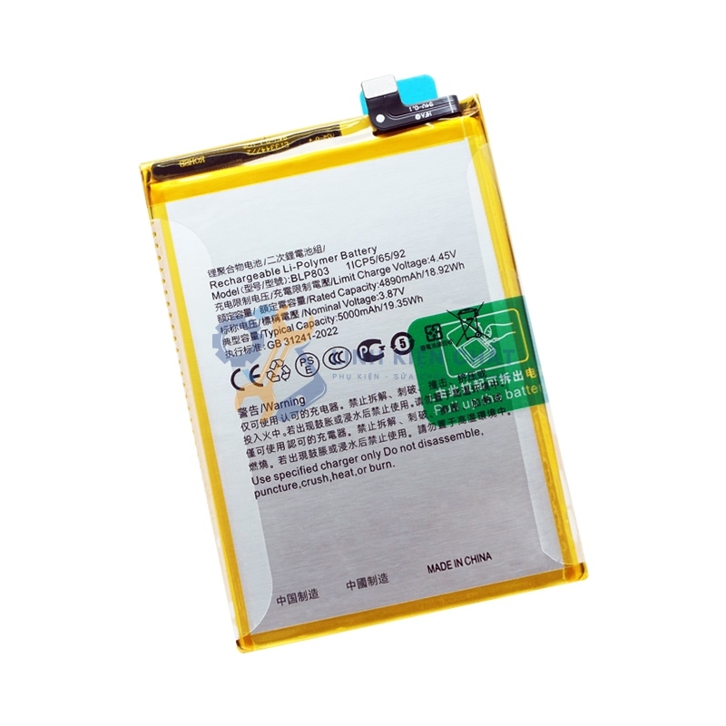 Pin cho Realme 8 5G RMX3241 (BLP803) 5000mAh Zin - Hàng Linh Kiện