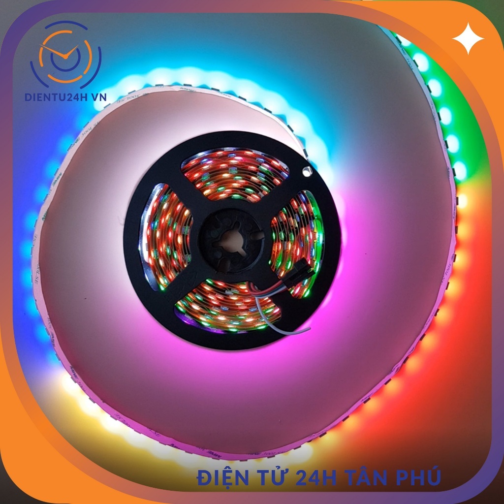 Dây Led Dán Full màu 5V - WS2812B - Led ARGB Digital 5050 60led/mét - Led lập trình WS2812, 2812