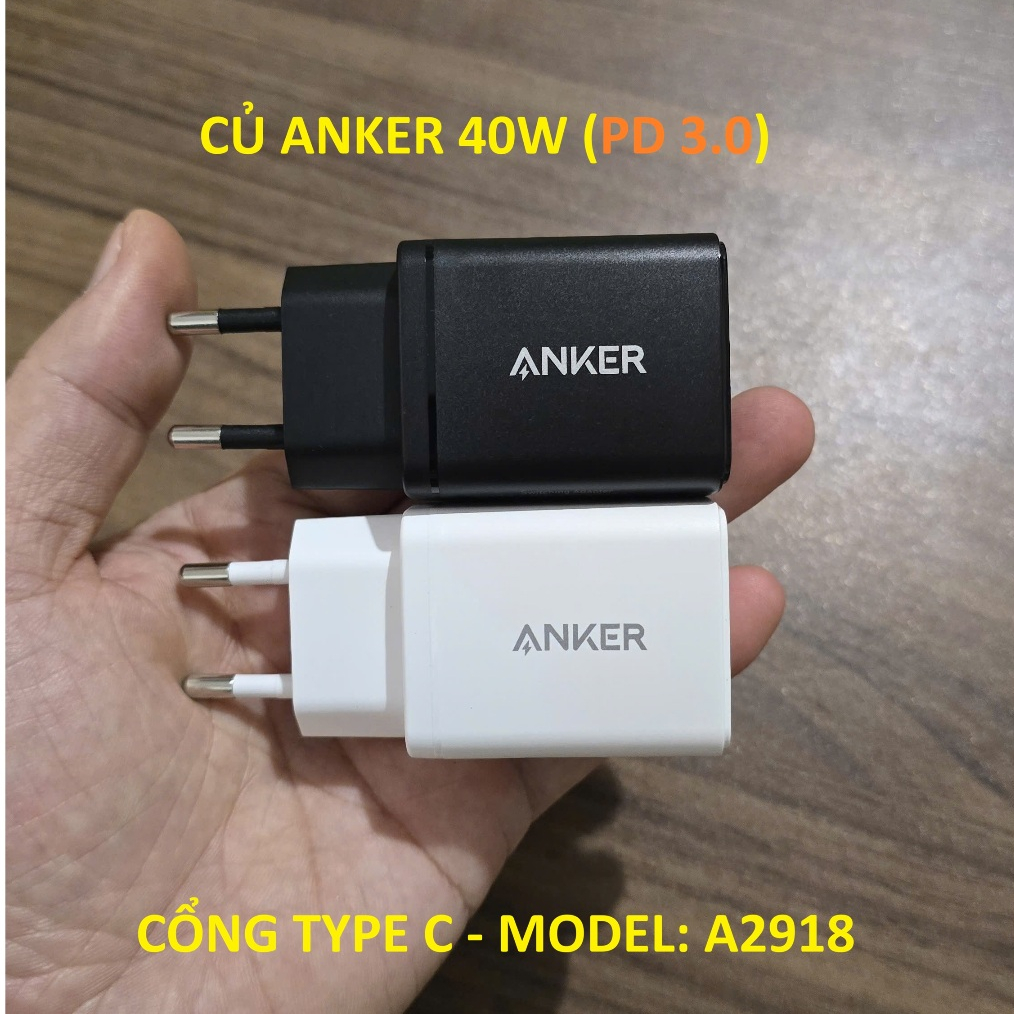 Củ Sạc Nhanh ANKER 40W (PD 3.0), Cổng C. Model: A2918 ASPD53e-P40W20