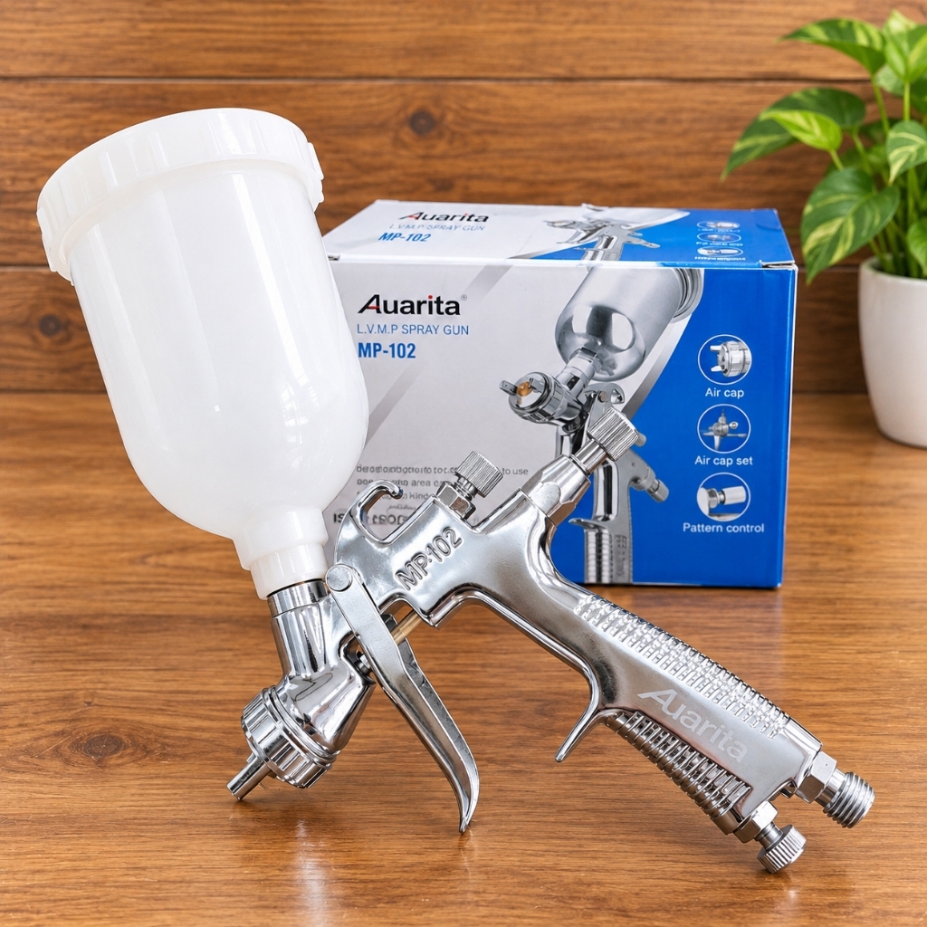 Súng phun sơn mini Auarita MP-102, Béc 1.0mm ,phun màu, phun bóng, hàng chính hãng