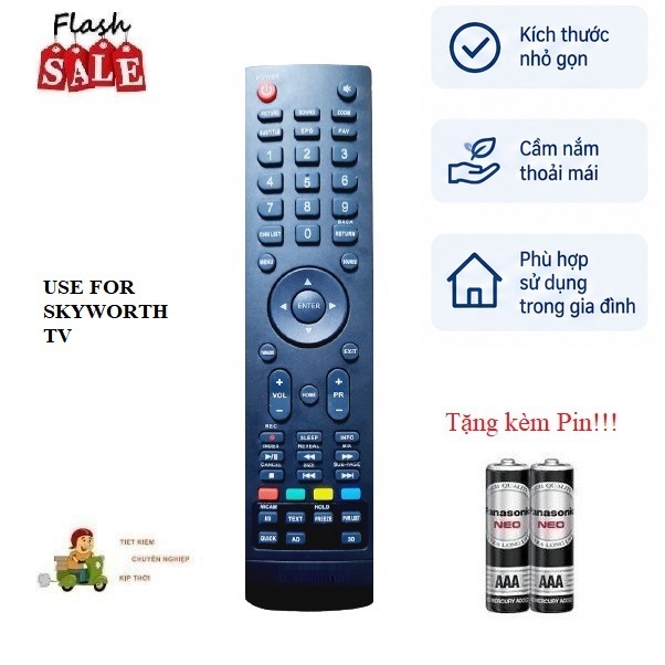 [XẢ KHO GIÁ TỐT]Remote Điều khiển thay thế tương thích cho tivi Skyworth LED/LCD/Smart TV- Hàng mới Tặng kèm Pin