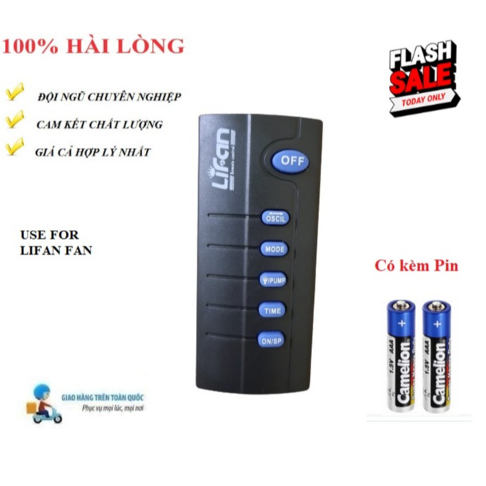 [XẢ KHO GIÁ TỐT] Remote Điều khiển thay thế tương thích cho quạt Lifan- Hàng mới Tặng kèm Pin