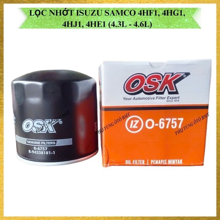 Lọc Nhớt Isuzu SAMCO 5.2, ISUZU NQR 550, FRR 650, Mã C-1515, 27310, SO 3612, 8-97136470-0