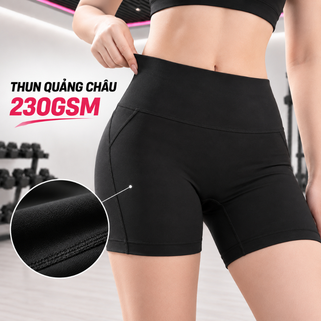 Q11N — Short Gym Nữ Eo Cao Double Layer 2